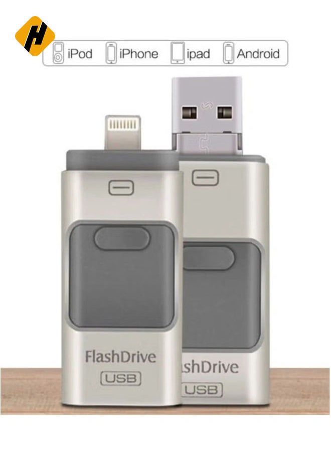 3-In-1 OTG USB 3.0 Memory Stick Pen Drives for iPhone/iPad/Android /PC (256GB, Silver)