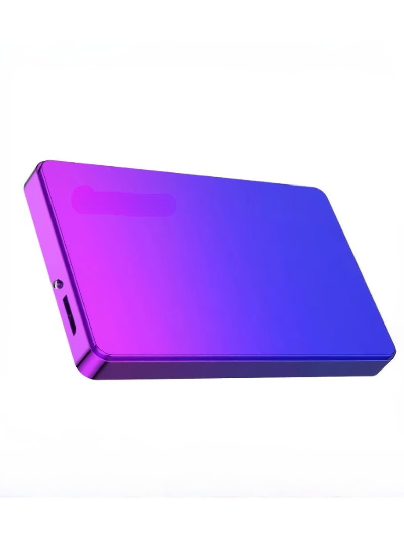 External Hard Drive, USB3.0 Ultra Slim HDD Storage Device, Portable Compact High-speed Mobile Hard Disk Compatible for Pc, Desktop, Mobiles, Laptop, Game Console, Ps4, (Gradient Blue Purple, 500GB)