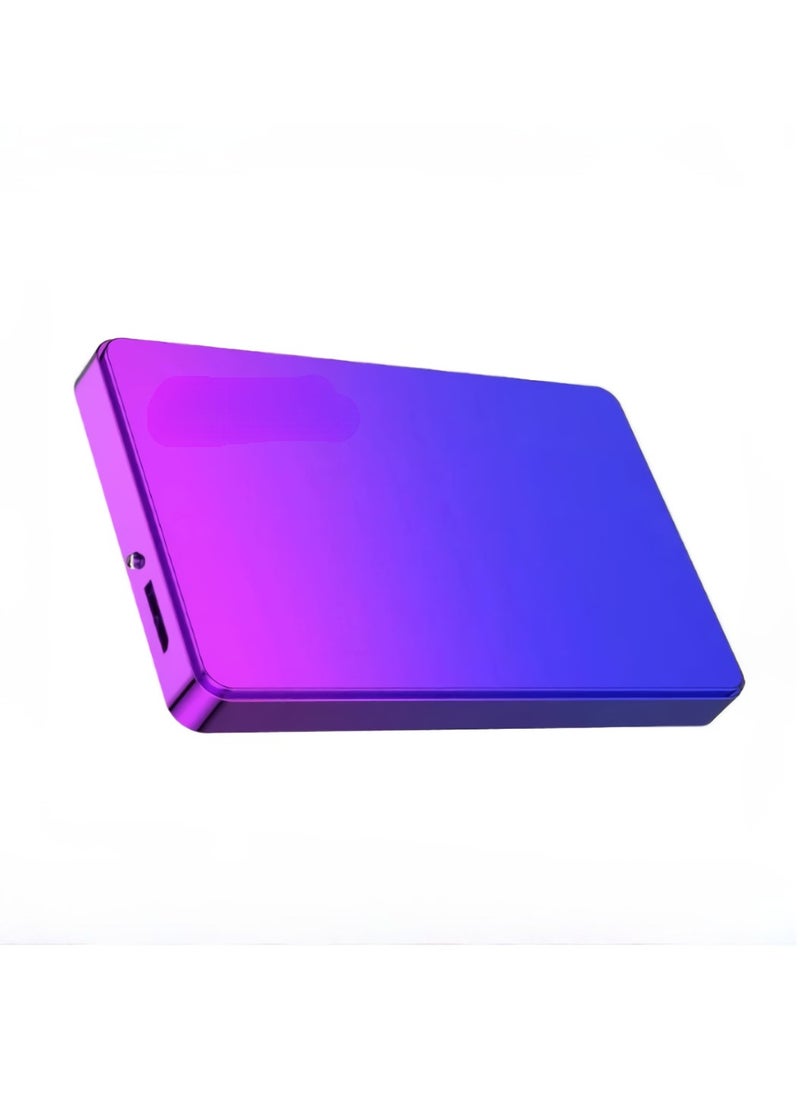 External Hard Drive, USB3.0 Ultra Slim HDD Storage Device, Portable Compact High-speed Mobile Hard Disk Compatible for Pc, Desktop, Mobiles, Laptop, Game Console, Ps4, (Gradient Blue Purple, 1TB)