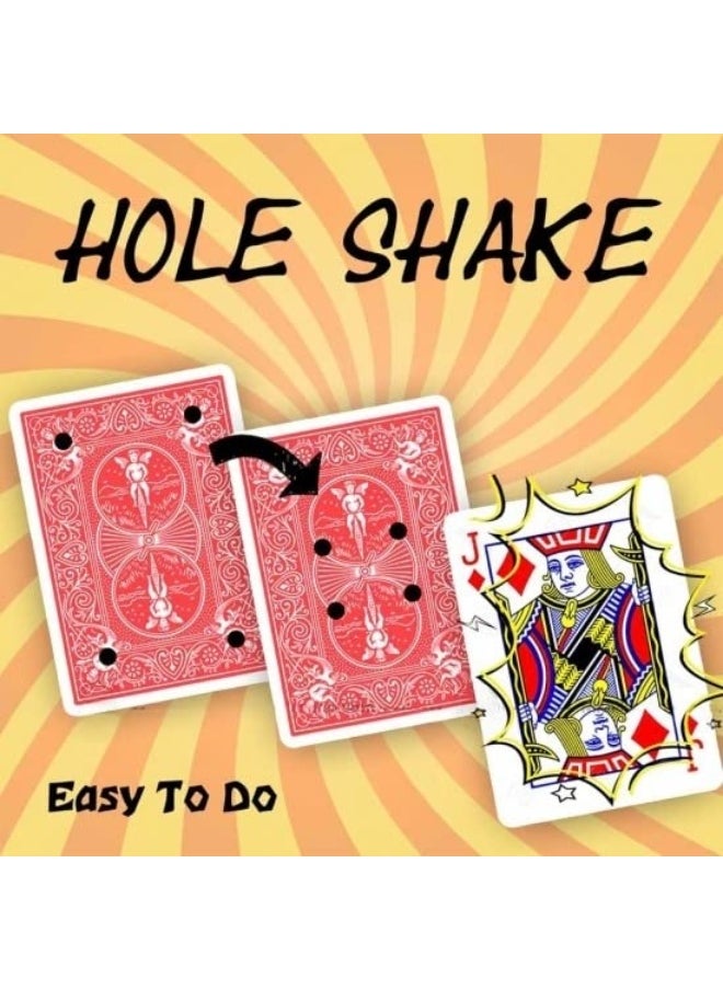 MilesMagic Magician's Hole Shake Matrix Art Gimmick | Highly Visual Classic Trick | Bicycle Poker Impossible Hollow Card Trick | for Street Magic | for Stage Magic Tricks