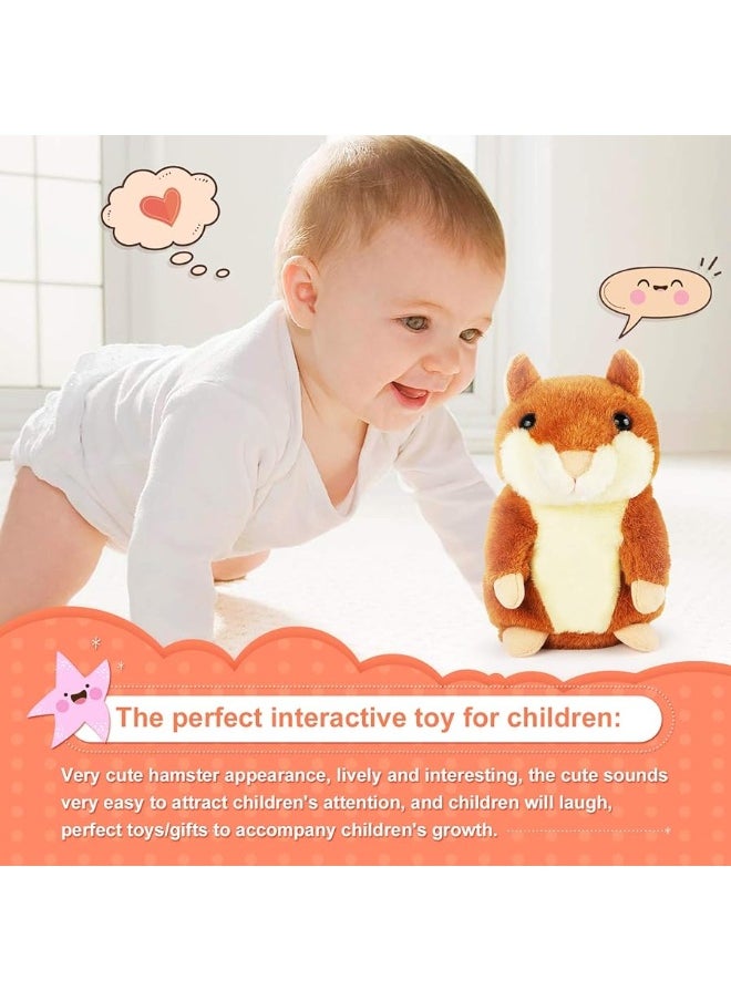 KMUYSL Toddler Toys for Age 1 2 3 Baby Kids -Talking Hamster Repeats What You Say Early Educational Toy Boys Girls Baby Animal Talking Toy Fun Gift (2 Pack Talking Hamster)