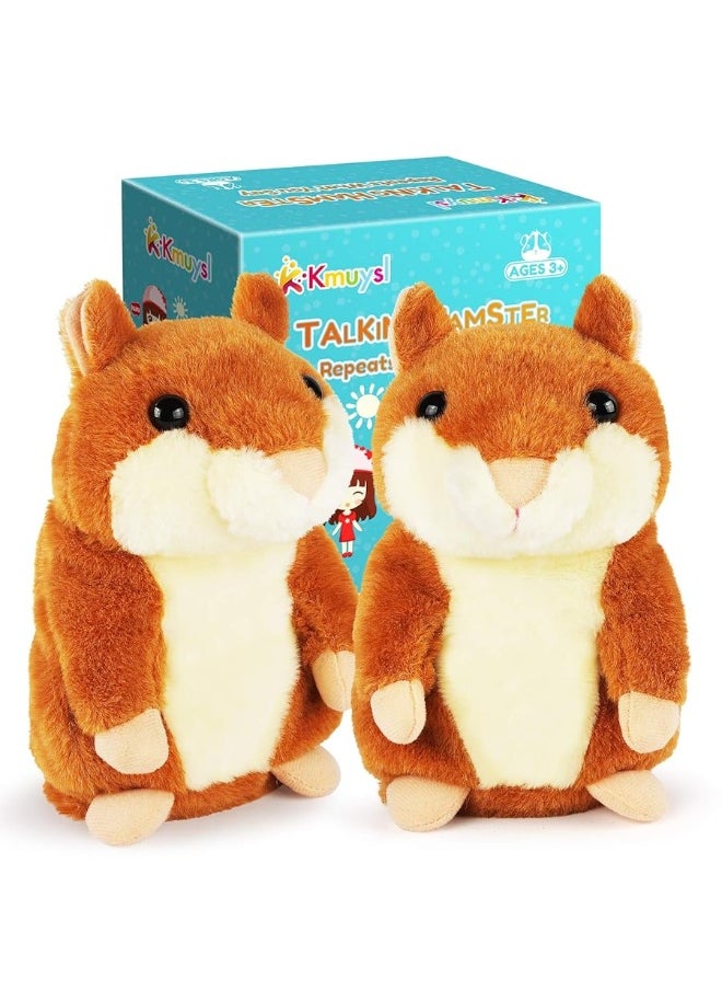 KMUYSL Toddler Toys for Age 1 2 3 Baby Kids -Talking Hamster Repeats What You Say Early Educational Toy Boys Girls Baby Animal Talking Toy Fun Gift (2 Pack Talking Hamster)