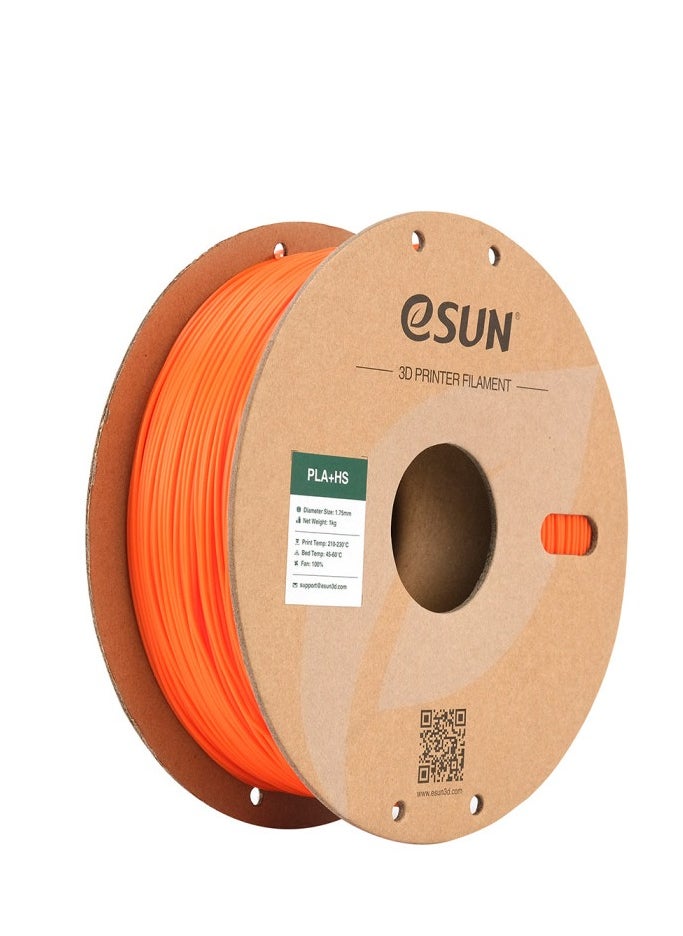 eSUN PLA+ Filament 1.75 mm, PLA+HS High Speed Printing 3D Printer Filament Dimensional Accuracy +/- 0.03 mm, 1 kg Spool (2.2 lbs) Speedy PLA Plus Filament for High Speed Printer, Orange