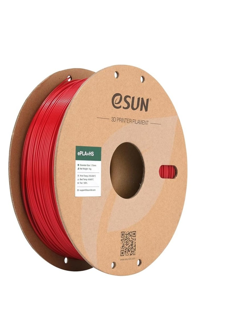 eSUN PLA+ Filament 1.75mm, PLA+HS High Speed 3D Printer Filament Dimensional Accuracy +/- 0.02mm, 1kg Spool (2.2lbs) for Speedy 3D Printing, Fire Red