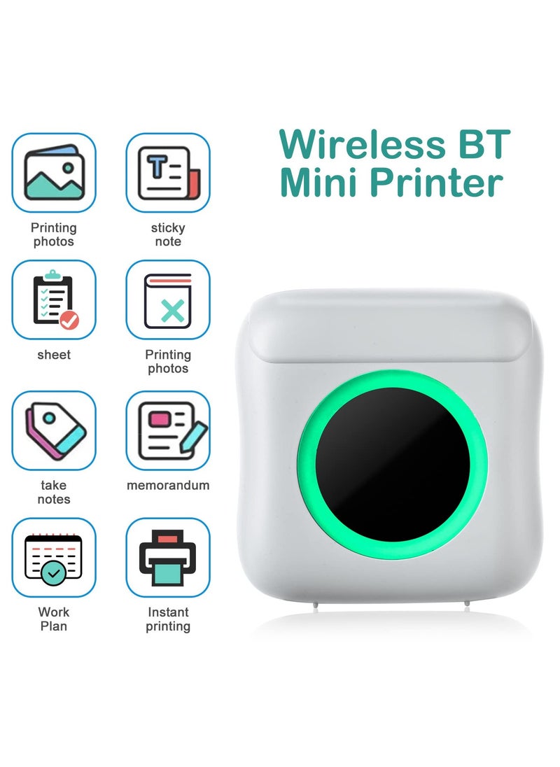 Mini Pocket Printer, Wireless Bluetooth Thermal Printer for iPhone for Android, Portable Inkless Label Printer for Photos Pictures Receipt Memos Notes Work List