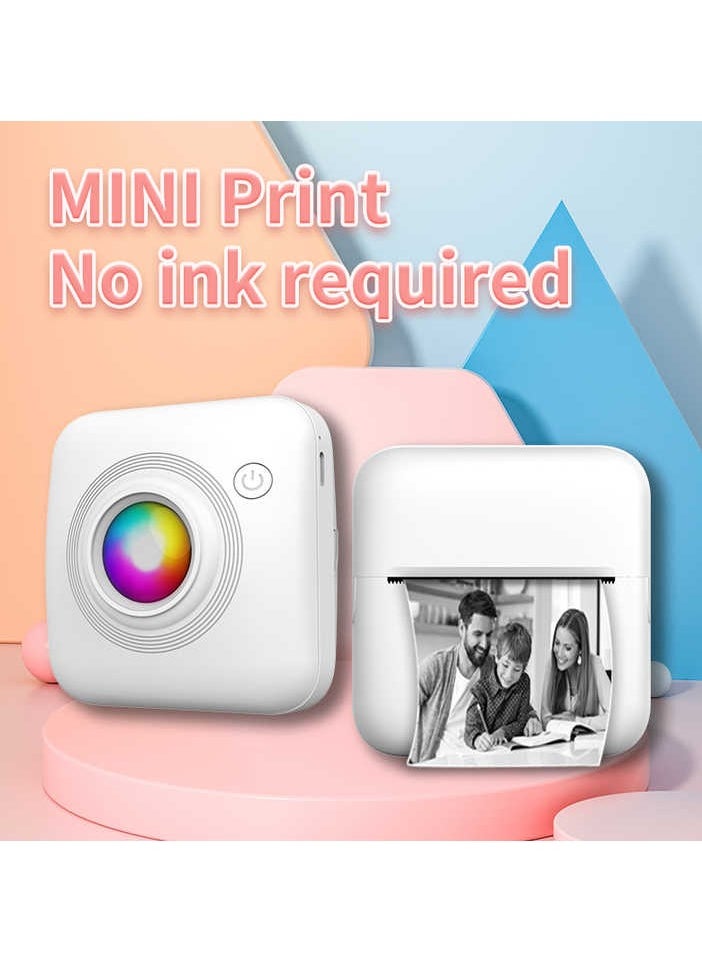 Mini Portable Thermal Printer Android iOS Mobile Phones Prints Pictures Memos 57mm Paper Size Includes USB Cable