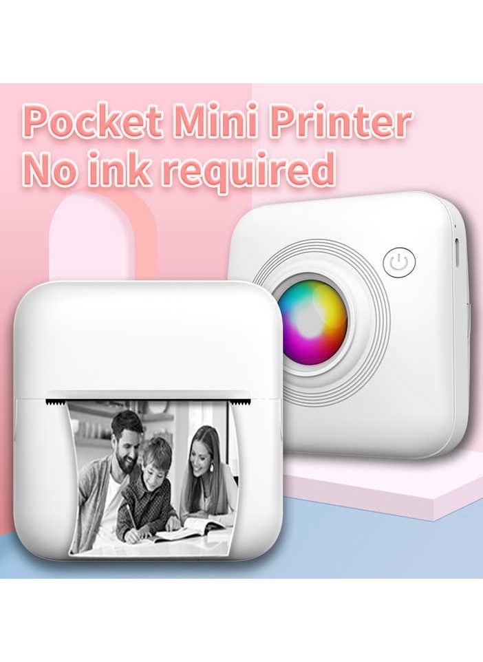 Mini Portable Thermal Printer Android iOS Mobile Phones Prints Pictures Memos 57mm Paper Size Includes USB Cable