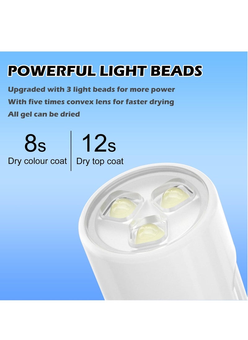 Handheld UV Nail Lamp, Mini UV Lamp for Gel Nails Rechargeable Nail Dryer Flashlight LED Gel Nail Lamp for Curing Glue Gel Nail Gems, Portable USB Nail Art Flashlight for Home DIY Manicure