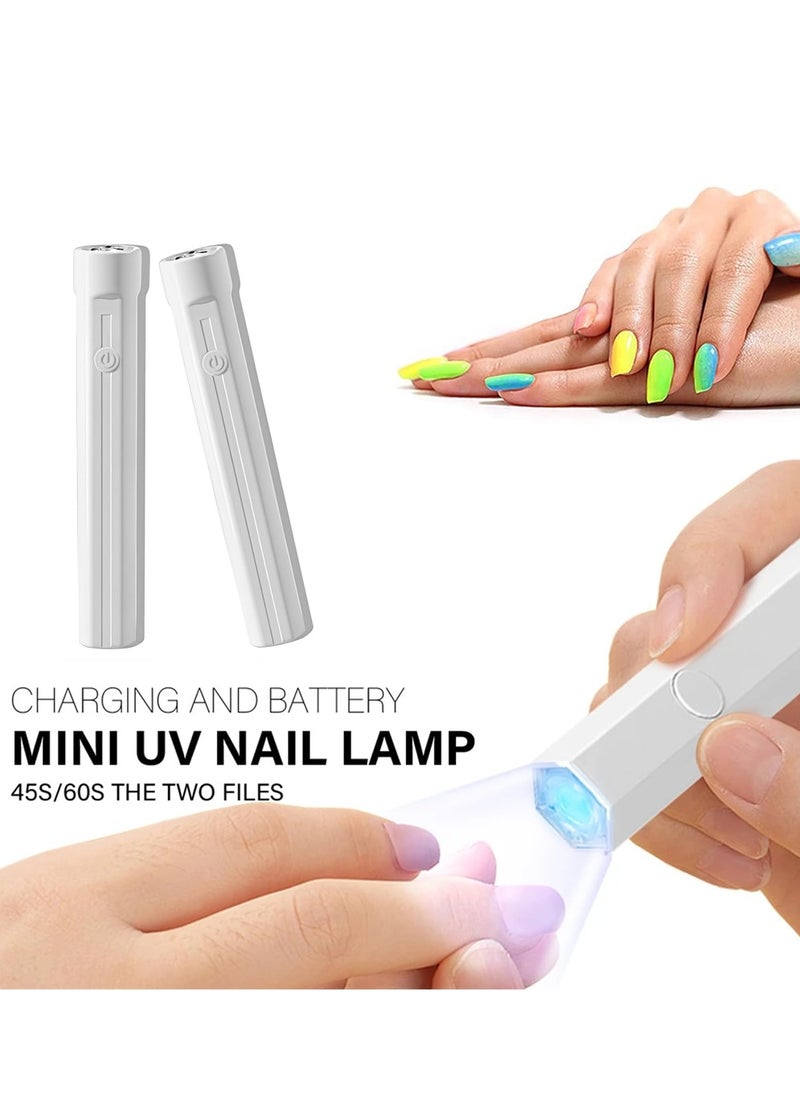 Handheld UV Nail Lamp, Mini UV Lamp for Gel Nails Rechargeable Nail Dryer Flashlight LED Gel Nail Lamp for Curing Glue Gel Nail Gems, Portable USB Nail Art Flashlight for Home DIY Manicure