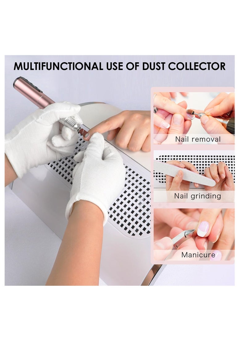 Nail Dust Collector, Vacuum Dust Extractor for Poly Nail and Acrylic, Nail Dust Vacuum Cleaner with Fan for Manicure,