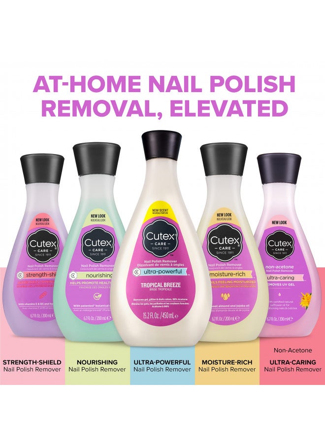 Gel Nail Polish Remover, Ultra-Powerful And Removes Glitter And Dark Colored Paints, Tropical Breeze Scent, 15.2 Fl Oz