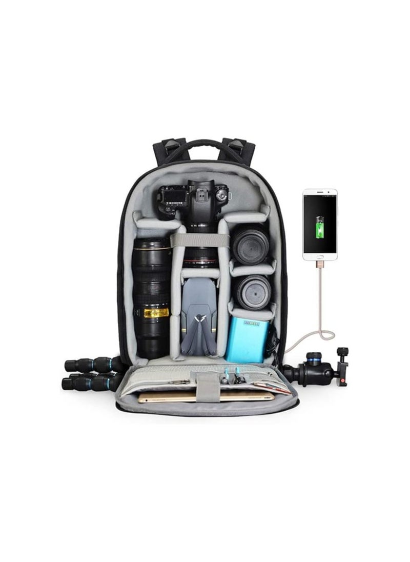 Caden Camera Backpack Professional DSLR Bag with USB Charging Port,