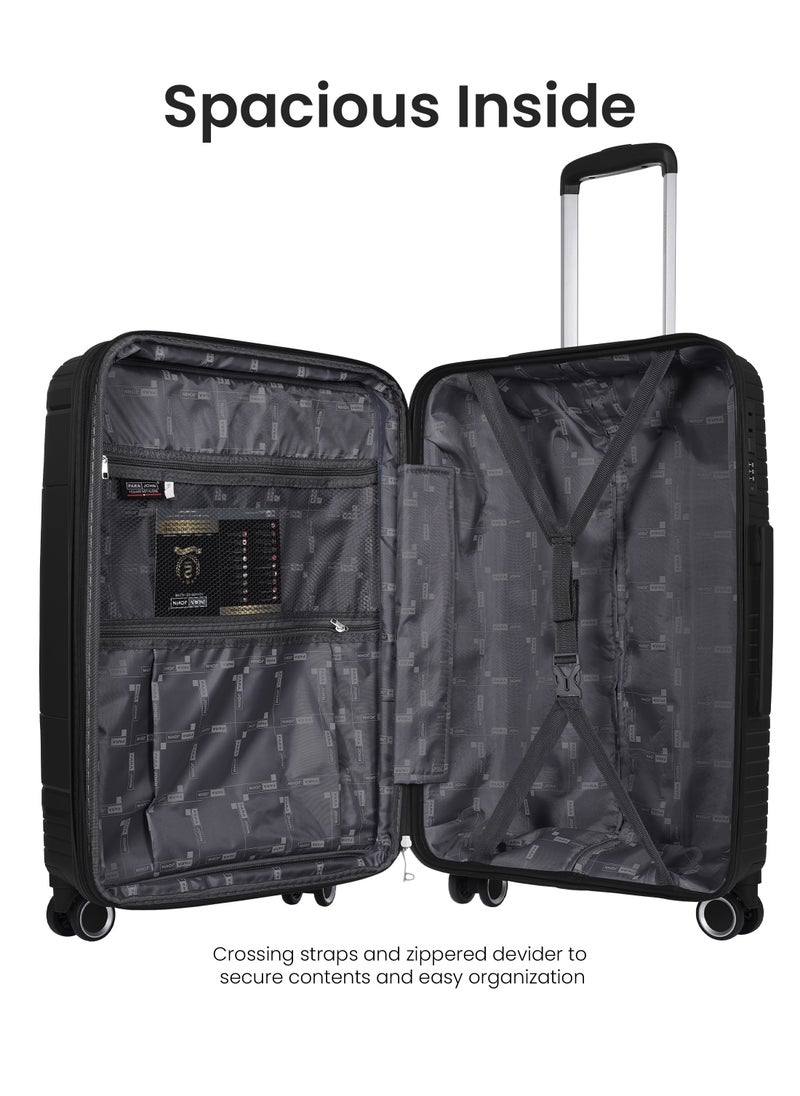 Orbit Polypropylene 3 Pcs Trolley Set- Cosmic Black