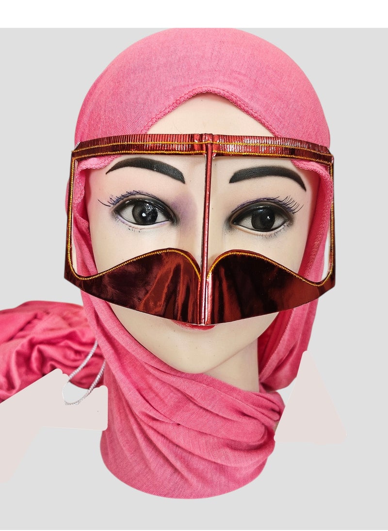 Red Rexine Battoulah Burqa Arabian Face Mask 4pcs