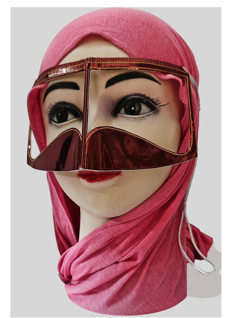 Red Rexine Battoulah Burqa Arabian Face Mask 4pcs