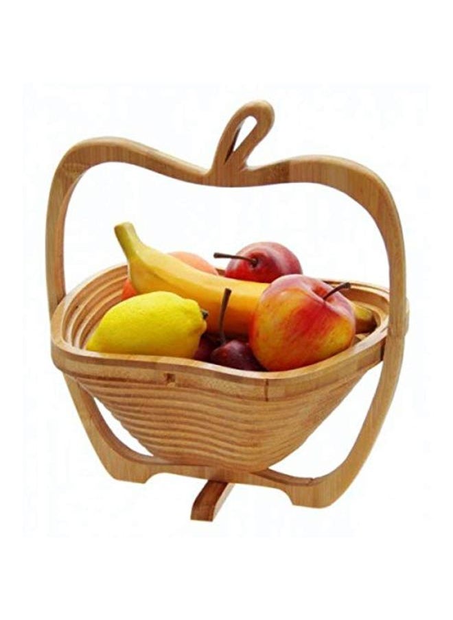 Bamboo Fruit Foldable Basket Brown 0.9x11.9x10.9inch