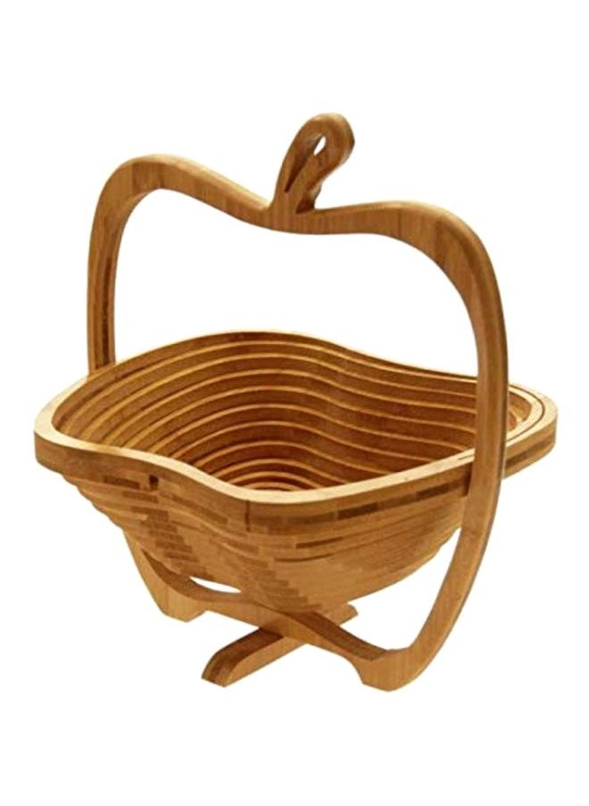 Bamboo Fruit Foldable Basket Brown 0.9x11.9x10.9inch