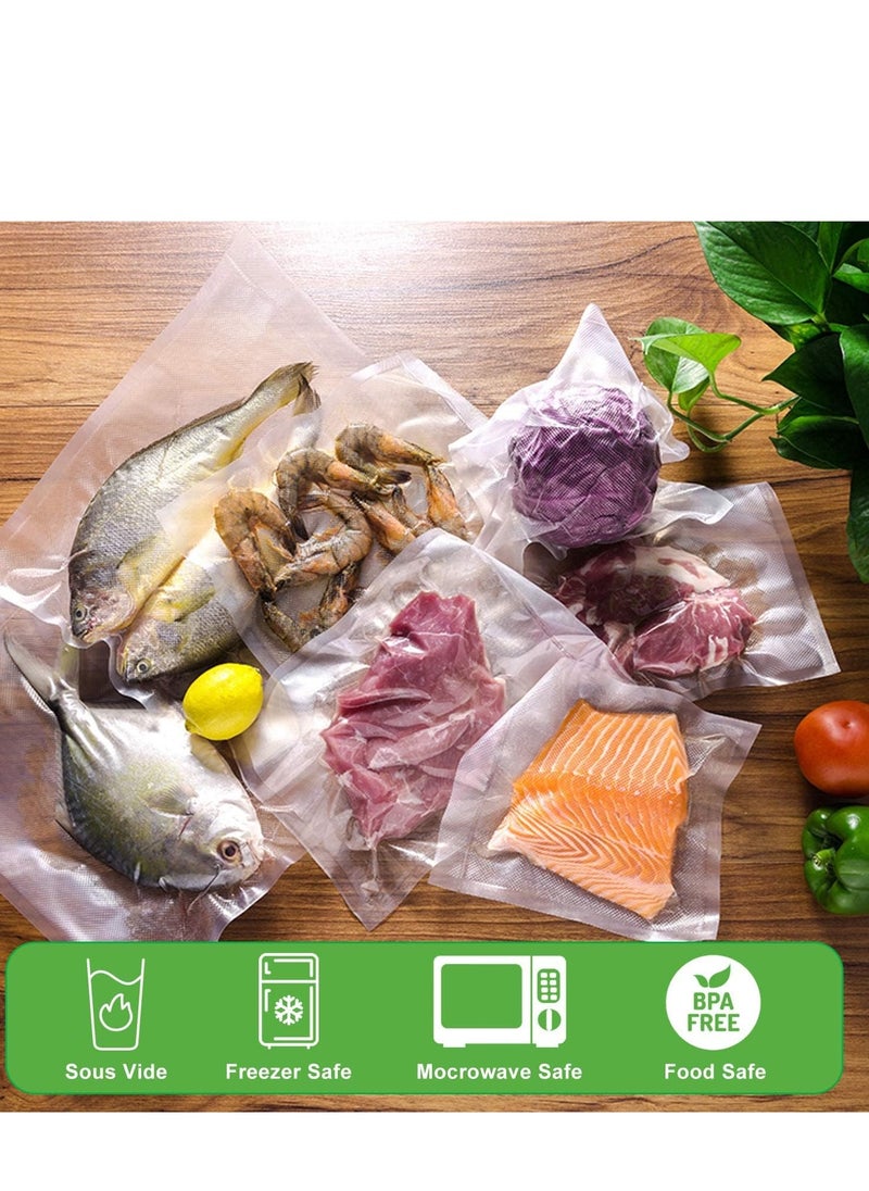 100 Pcs Universal Vacuum Sealer Bags, for Food Sous Vide or Storage, Heavy Duty Embossed Seal a Meal Vacuum Storage Bags for Homes, Cafes, Bars, Offices, Teahouses (30cm*20cm)