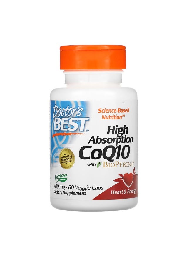 High Absorption CoQ10 with BioPerine 400 mg 60 Veggie Caps