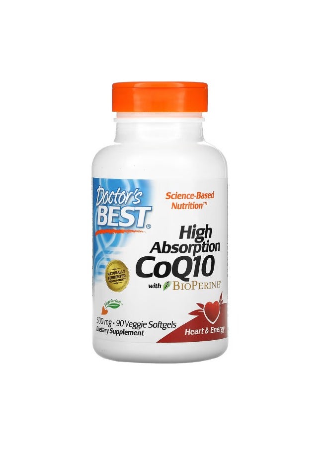 High Absorption CoQ10 with BioPerine 300 mg 90 Veggie Softgels