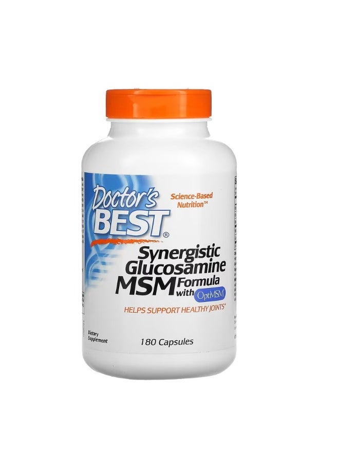 Synergistic Glucosamine MSM Formula with OptiMSM 180 Capsules