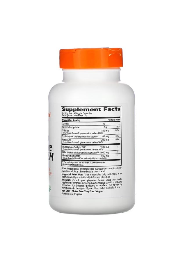 Vegan Glucosamine Chondroitin MSM 120 Veggie Caps