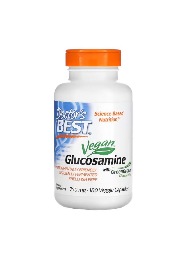 Vegan Glucosamine with GreenGrown Glucosamine 750 mg 180 Veggie Capsules