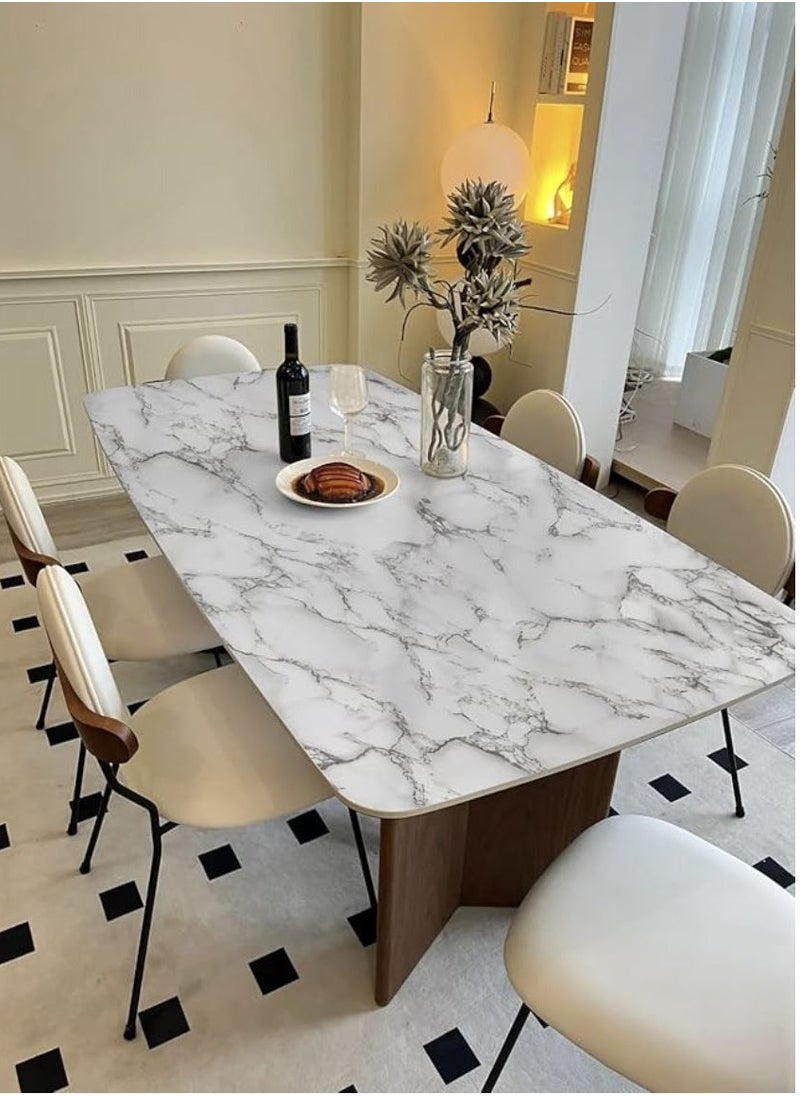 White Grey Marble Contact Paper, Peel and Stick Self-Adhesive Thick Wallpaper, Decorative Vinyl Waterproof, 15.7 x 118.1