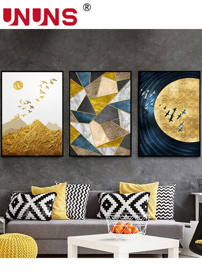 3PCS Abstract Boho Wall Art Prints,Minimalist Geometric Boho Wall Art,Bird pattern Art Canvas Painting Pictures For Bedroom Living Room Bathroom Boho Room Decor,40x60cm,Unframed((Only Drawing Core))