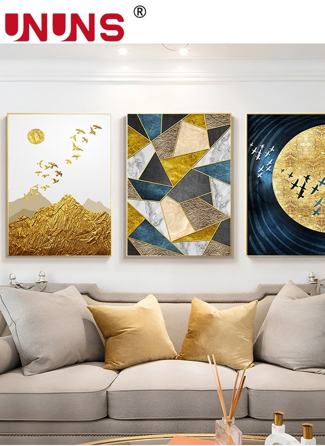 3PCS Abstract Boho Wall Art Prints,Minimalist Geometric Boho Wall Art,Bird pattern Art Canvas Painting Pictures For Bedroom Living Room Bathroom Boho Room Decor,40x60cm,Unframed((Only Drawing Core))