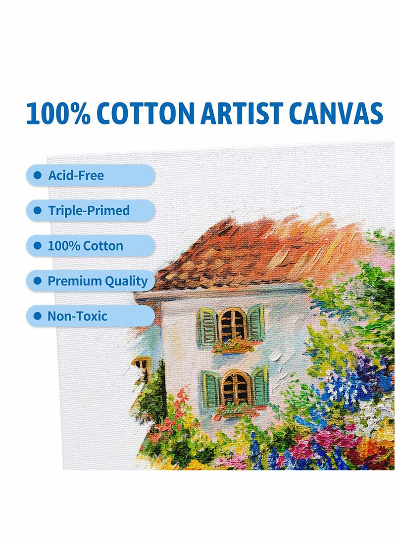 Painting Canvas Panel Boards Art Canvas, Mini Canvases,Primed Canvas Panels, 100% Cotton, Acid Free,Professional Quality Artist Canvas Board for Hobby Painters, Students & Kids 24 Pack