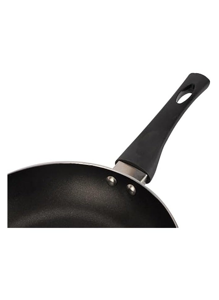 22 CM Nonstick Frypan- Strong Press Aluminum Body With Non-Stick Coating And Heat Resistant Bakelite Handle Black