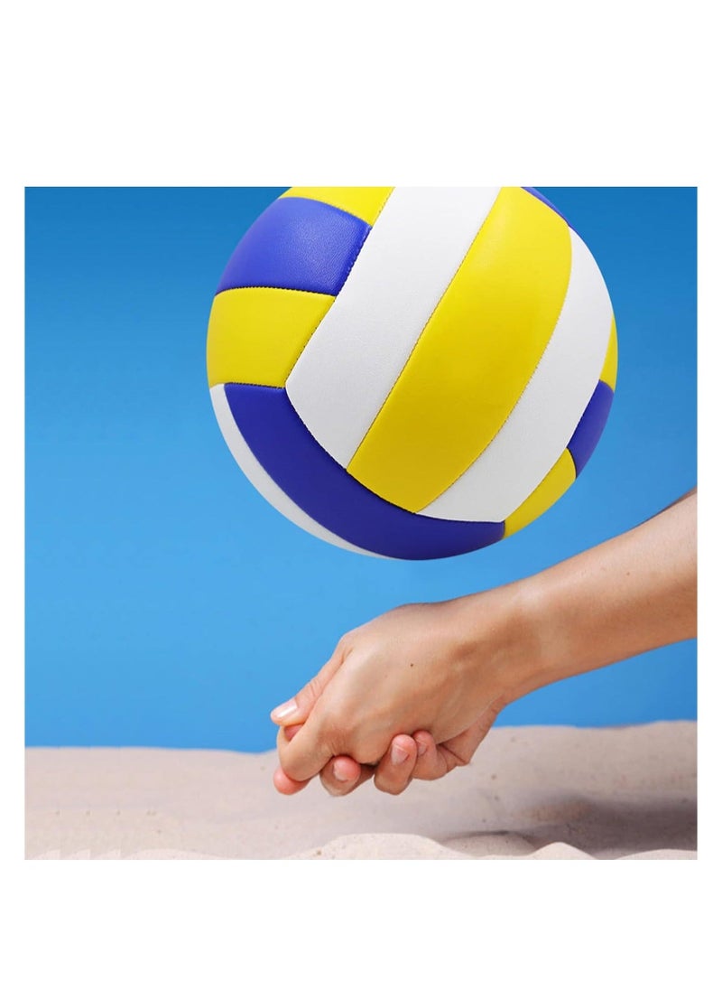 Volleyball, Official Size 5 Indoor Outdoor with Pump and Needle Sand Beach Pool, Soft PVC Waterproof Balls Gift School Coach Team Sports Training Practice, Automatic Machine Manufacture