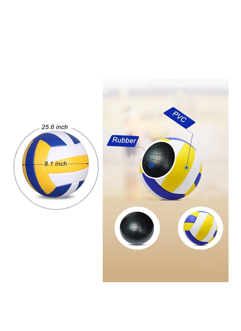 Volleyball, Official Size 5 Indoor Outdoor with Pump and Needle Sand Beach Pool, Soft PVC Waterproof Balls Gift School Coach Team Sports Training Practice, Automatic Machine Manufacture