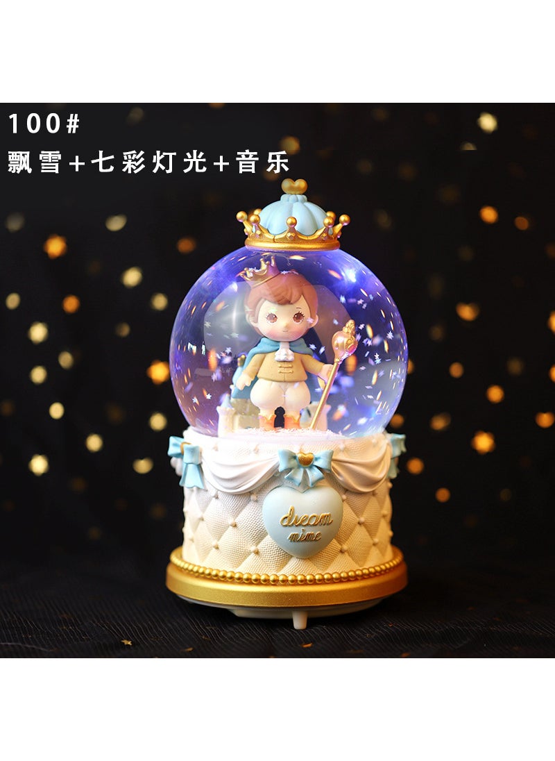 Mermaid Luminous Crystal Ball Music Box Snow Music Box Birthday Gift for Girlfriend Creative Valentine's Day Gift