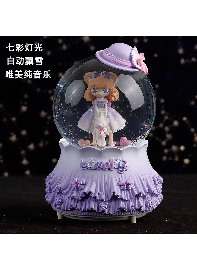 Mermaid Luminous Crystal Ball Music Box Snow Music Box Birthday Gift for Girlfriend Creative Valentine's Day Gift