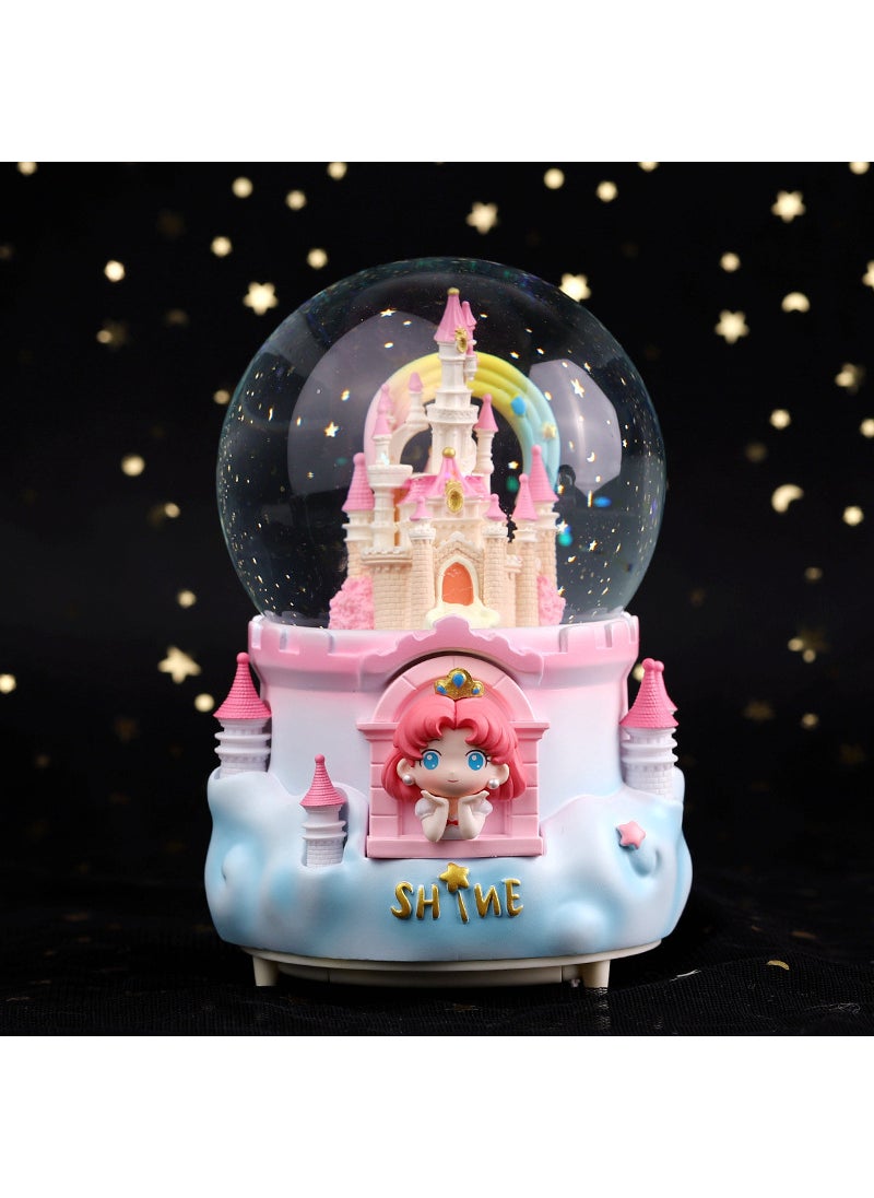 Mermaid Luminous Crystal Ball Music Box Snow Music Box Birthday Gift for Girlfriend Creative Valentine's Day Gift