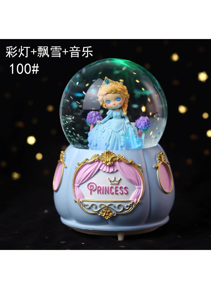 Mermaid Luminous Crystal Ball Music Box Snow Music Box Birthday Gift for Girlfriend Creative Valentine's Day Gift