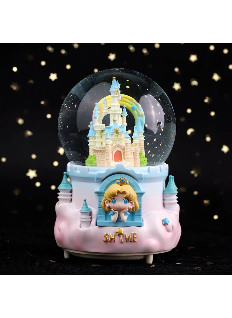 Mermaid Luminous Crystal Ball Music Box Snow Music Box Birthday Gift for Girlfriend Creative Valentine's Day Gift