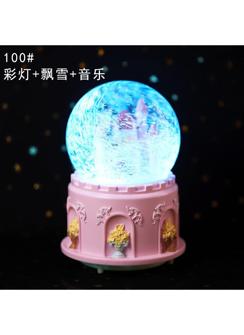 Mermaid Luminous Crystal Ball Music Box Snow Music Box Birthday Gift for Girlfriend Creative Valentine's Day Gift