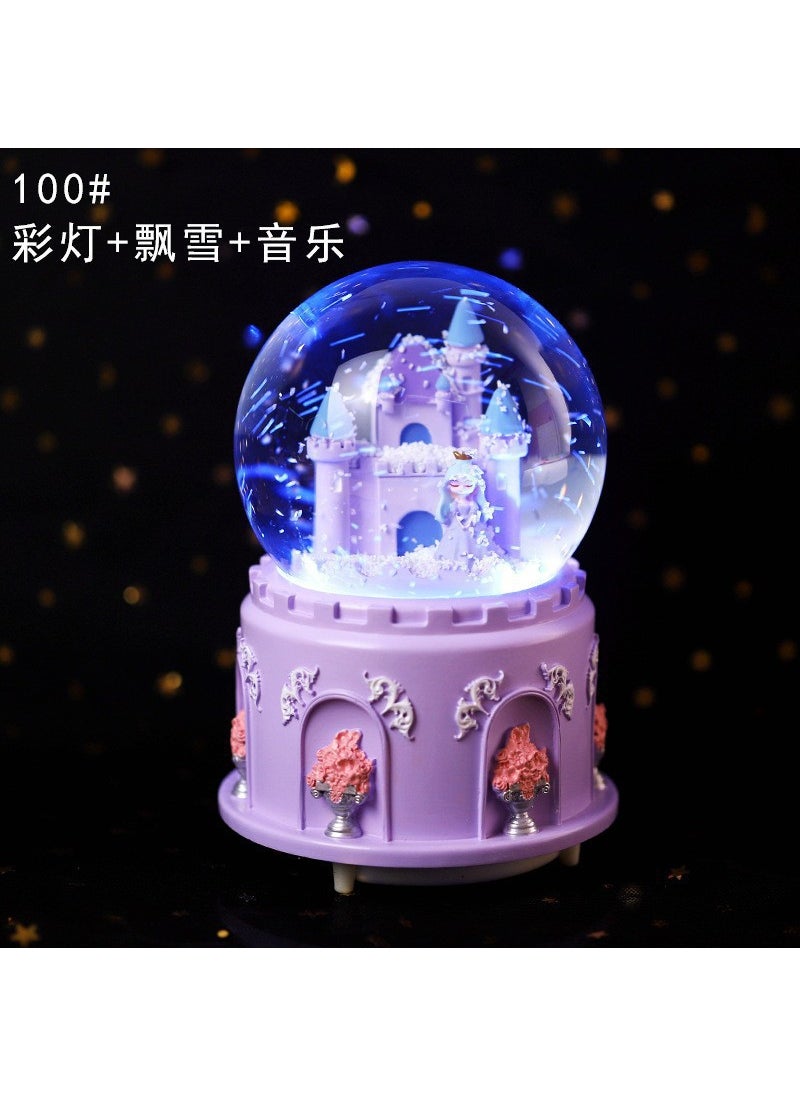 Mermaid Luminous Crystal Ball Music Box Snow Music Box Birthday Gift for Girlfriend Creative Valentine's Day Gift