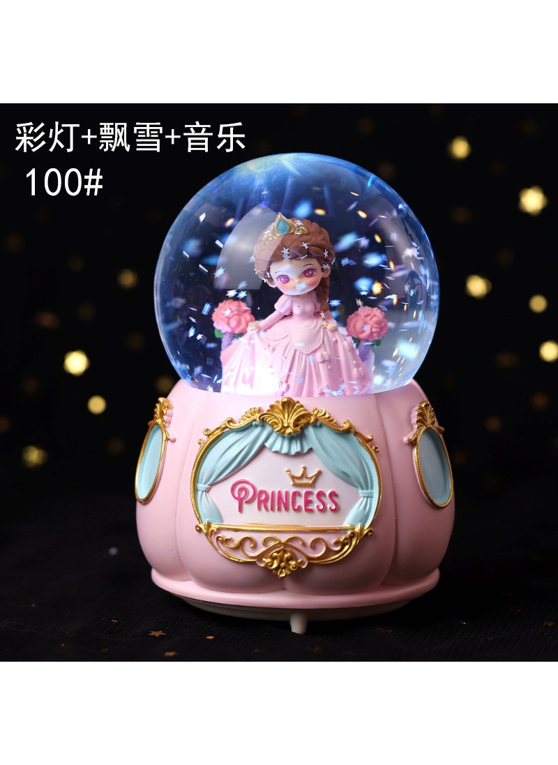 Mermaid Luminous Crystal Ball Music Box Snow Music Box Birthday Gift for Girlfriend Creative Valentine's Day Gift