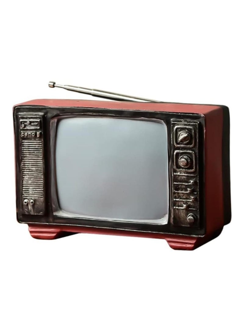 Retro Resin Vintage Television Figurine - Classic Antique-Inspired Home Decor for Desk, Shelf, or Living Room