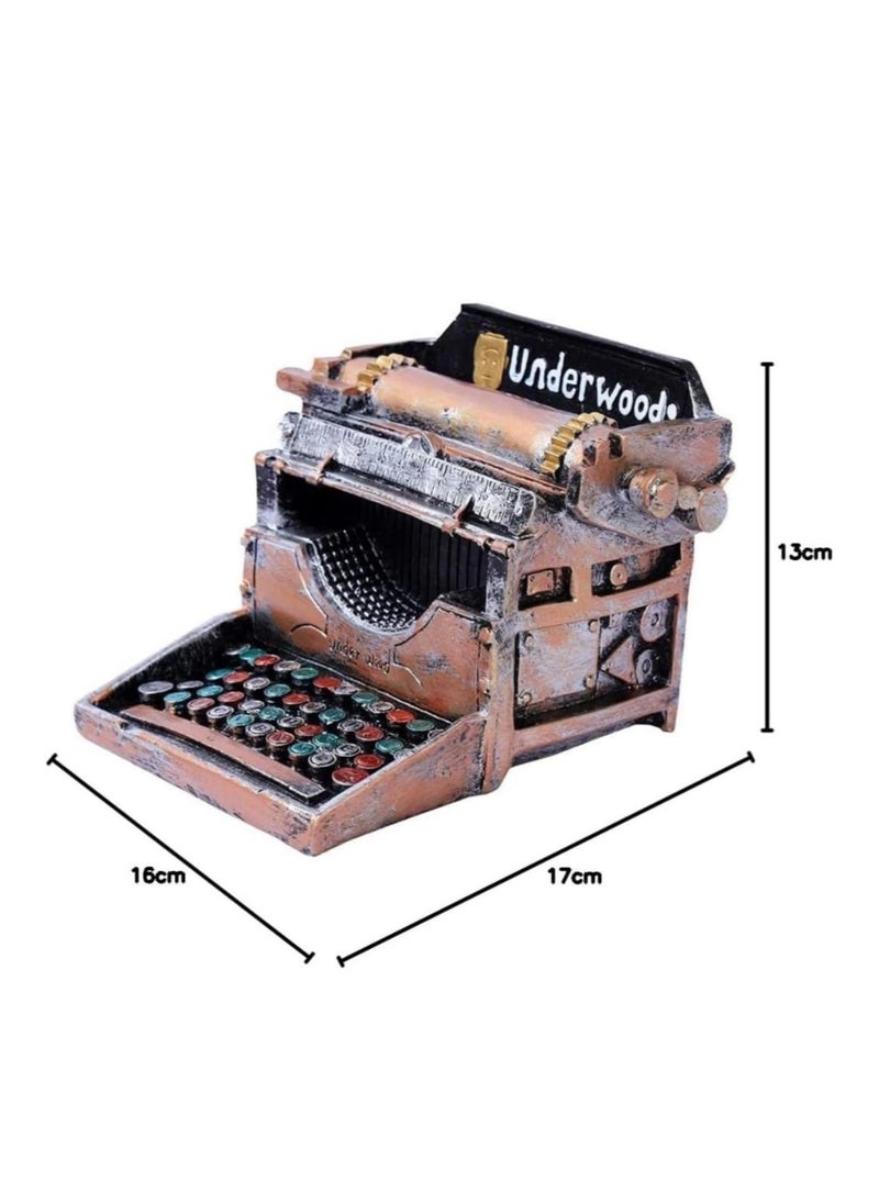 Retro Resin Vintage Typewriter Figurine - Underwood Style Classic Desk Decor, Collectible Antique-Inspired Model for Home & Office