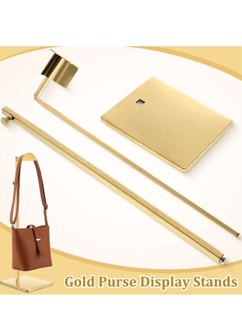 Purse Display Stands, 4Pcs Stainless Steel Adjustable Height Bags Display Holder for Home Store Boutique Counter