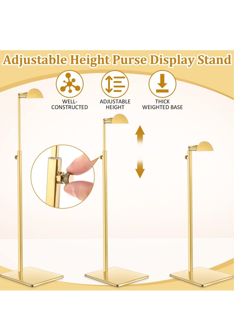 Purse Display Stands, 4Pcs Stainless Steel Adjustable Height Bags Display Holder for Home Store Boutique Counter