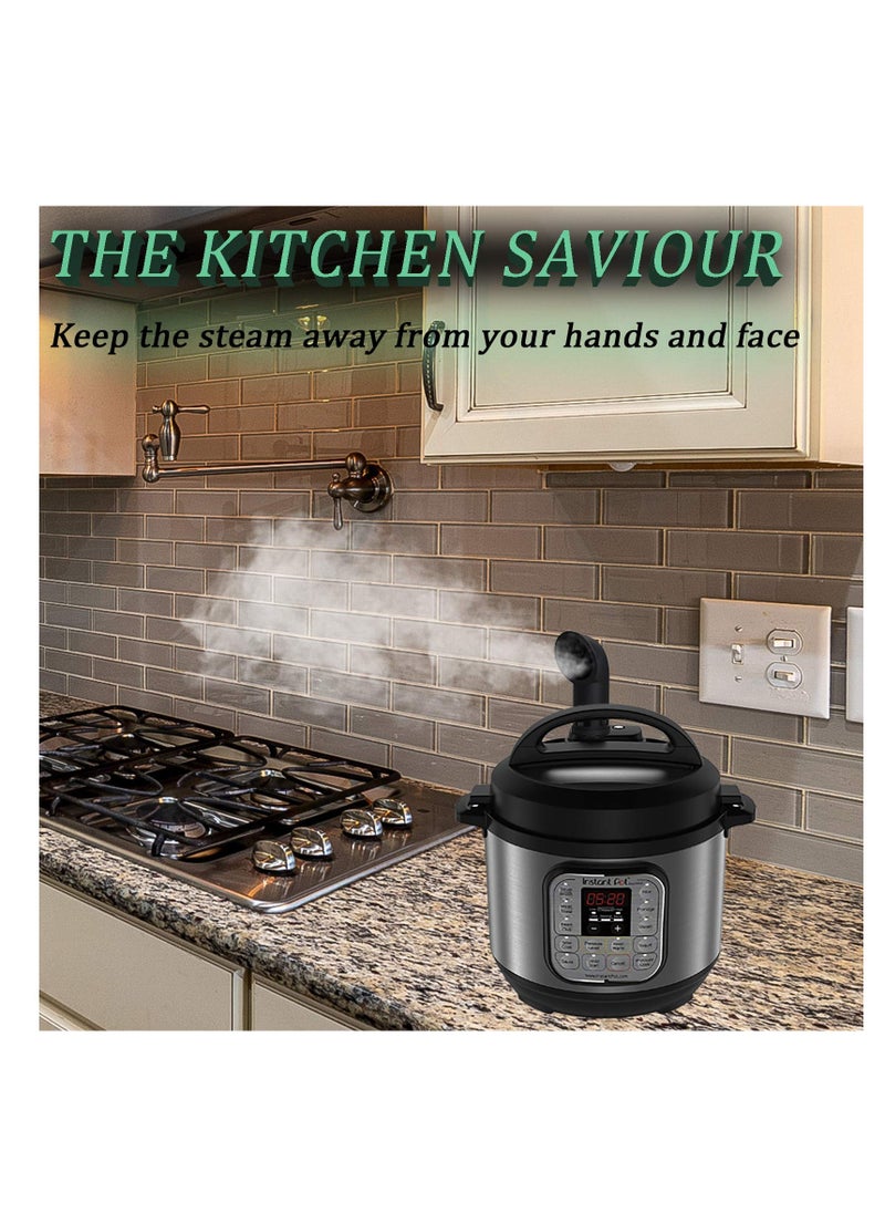 Silicone Steam Release Diverter for Instant Pot 6QT 360 Degree Rotation Kitchen Accessory Black