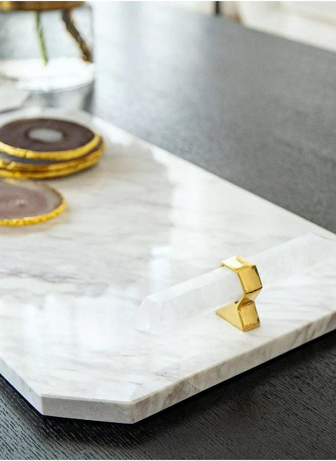 Fabian Bandiagara Marble Based Tray Knot Home Designer Accessory for Bedroom Living Dining Room Office Area Décor