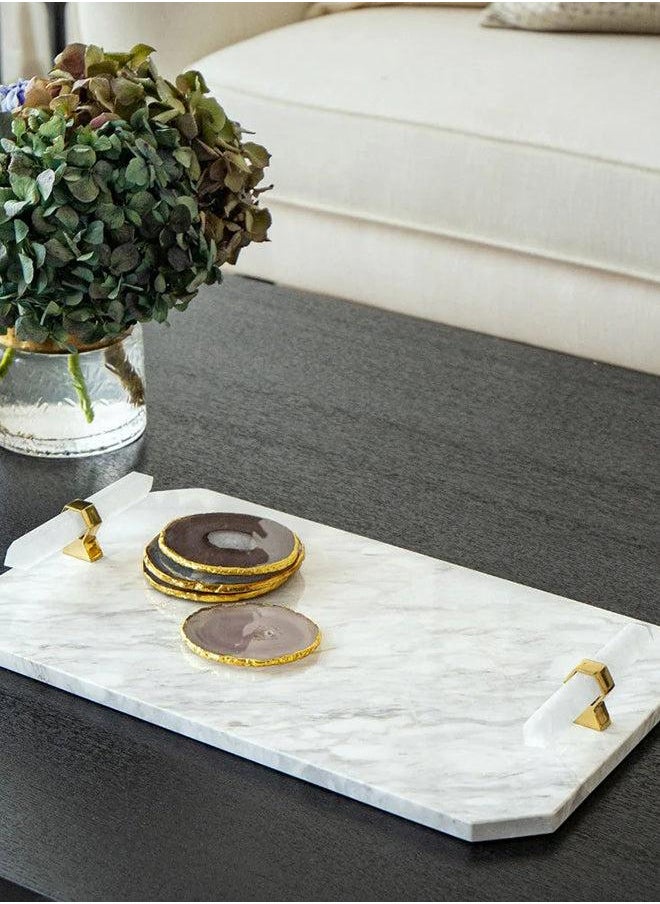 Fabian Bandiagara Marble Based Tray Knot Home Designer Accessory for Bedroom Living Dining Room Office Area Décor