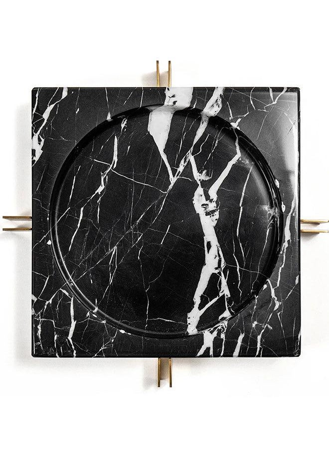 Dennis Bandiagara IIi Decorative Marble Tray Knot Home Designer Accessory for Bedroom Living Dining Room Office Area Décor